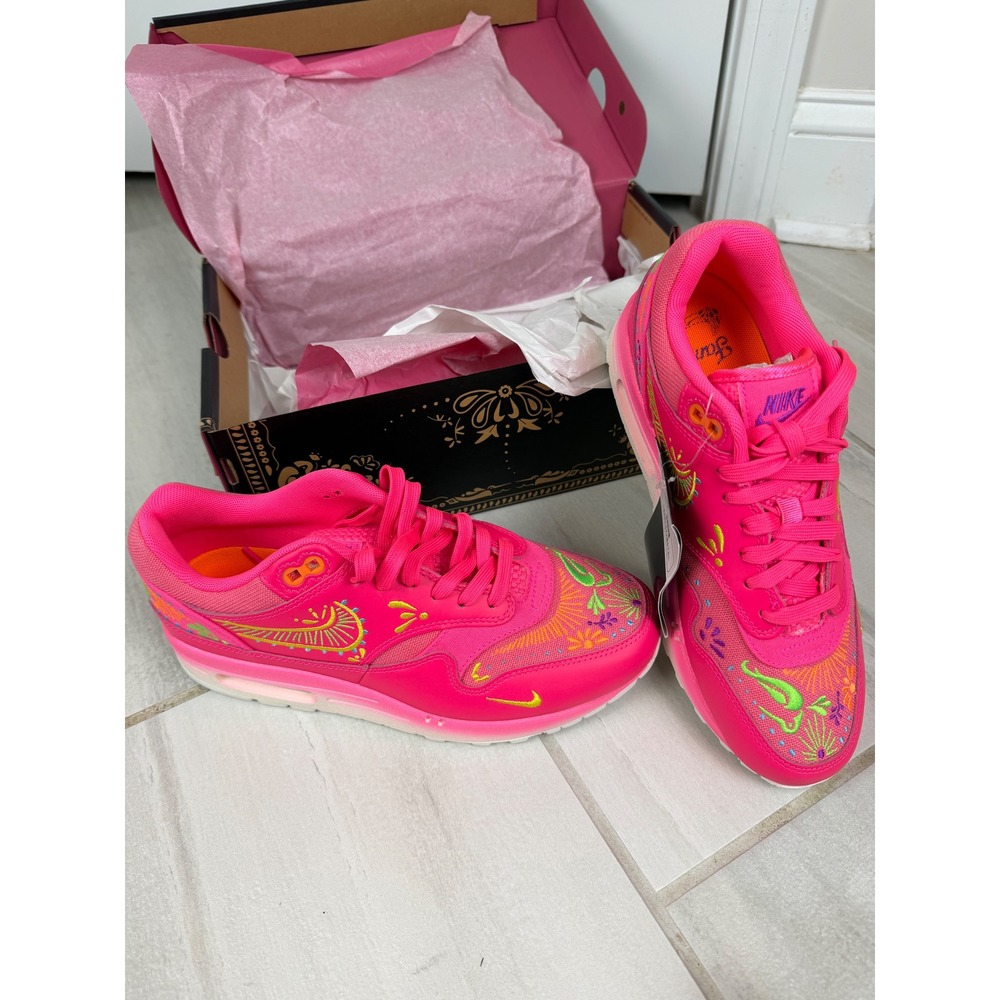 Nike Air Max 1 La Familia Hyper Pink Sail Opti Yellow FQ8172-645 Men 7 Women 8.5